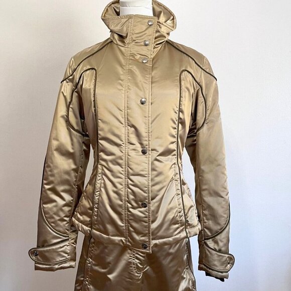 POST CARD GOLD SATIN SKI COAT PANTS 2 PIECES COORDINATED SET - 6 - Picture 2 of 16